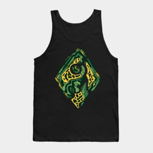 Forrest Green Abstract Rhombus Tank Top